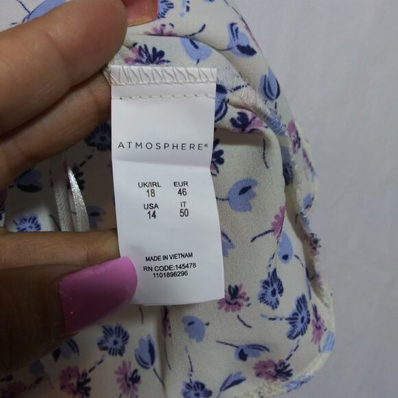 Atmosphere Ditsy Floral Print Spaghetti Strap Tank Top Casual Size 14 - Picture 5 of 7